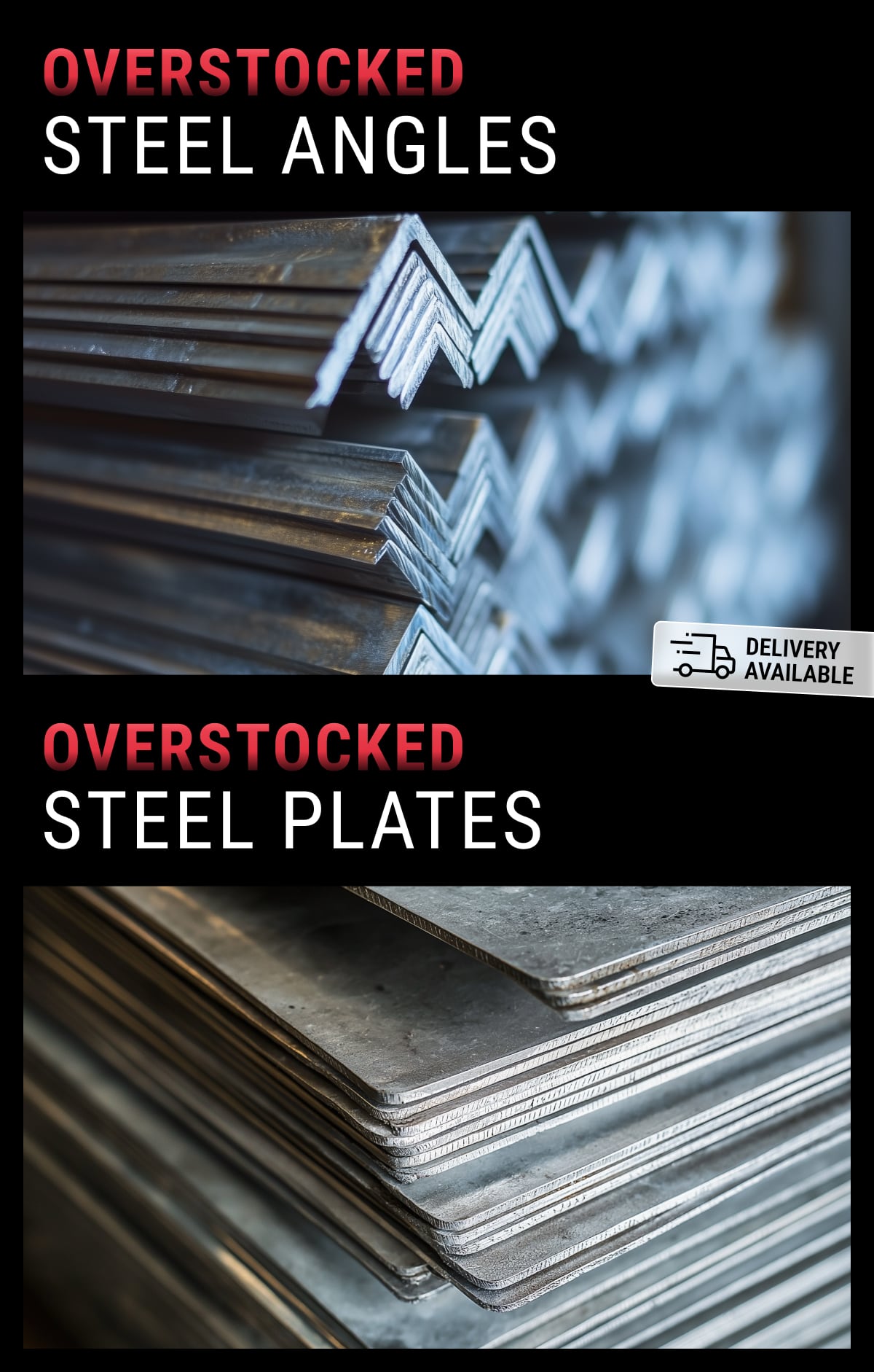 Overstocked Steel Angles and Plates